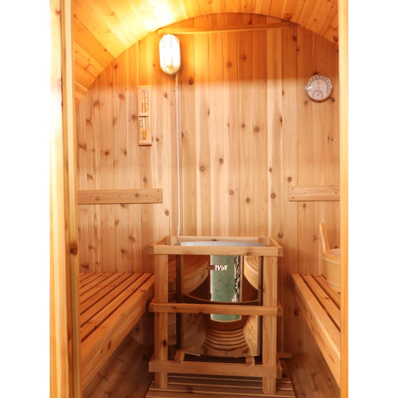 Solace Barrel Sauna - another angle view of interior