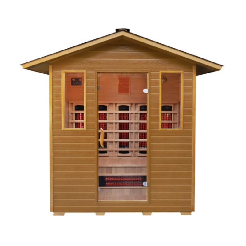 SunRay Cayenne HL400D - 4 Person Outdoor Infrared Sauna - full front view