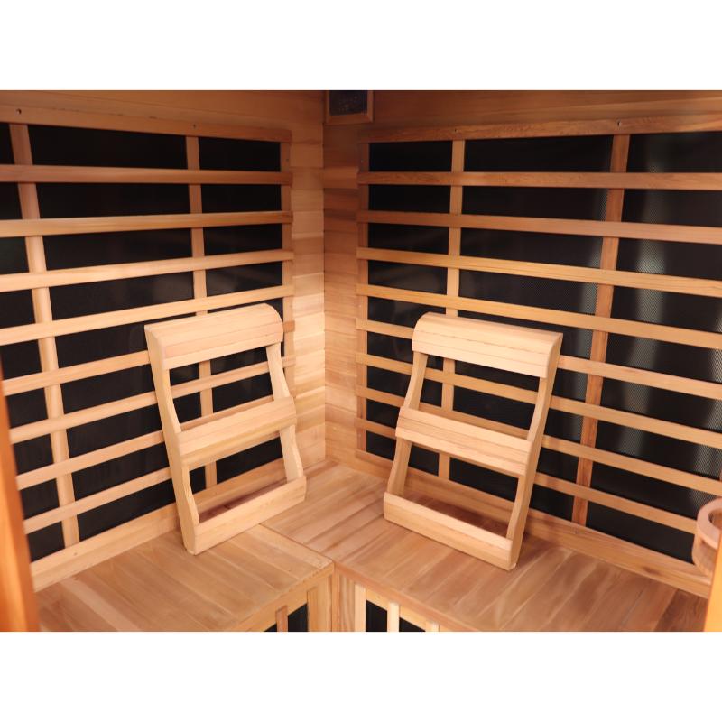 SunRay Bristol Bay HL400KC Home Infrared Sauna - heating panels and backrests