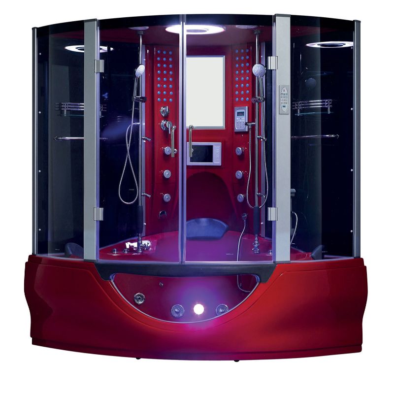 Maya Bath Valencia Steam Shower & Tub Combo - red