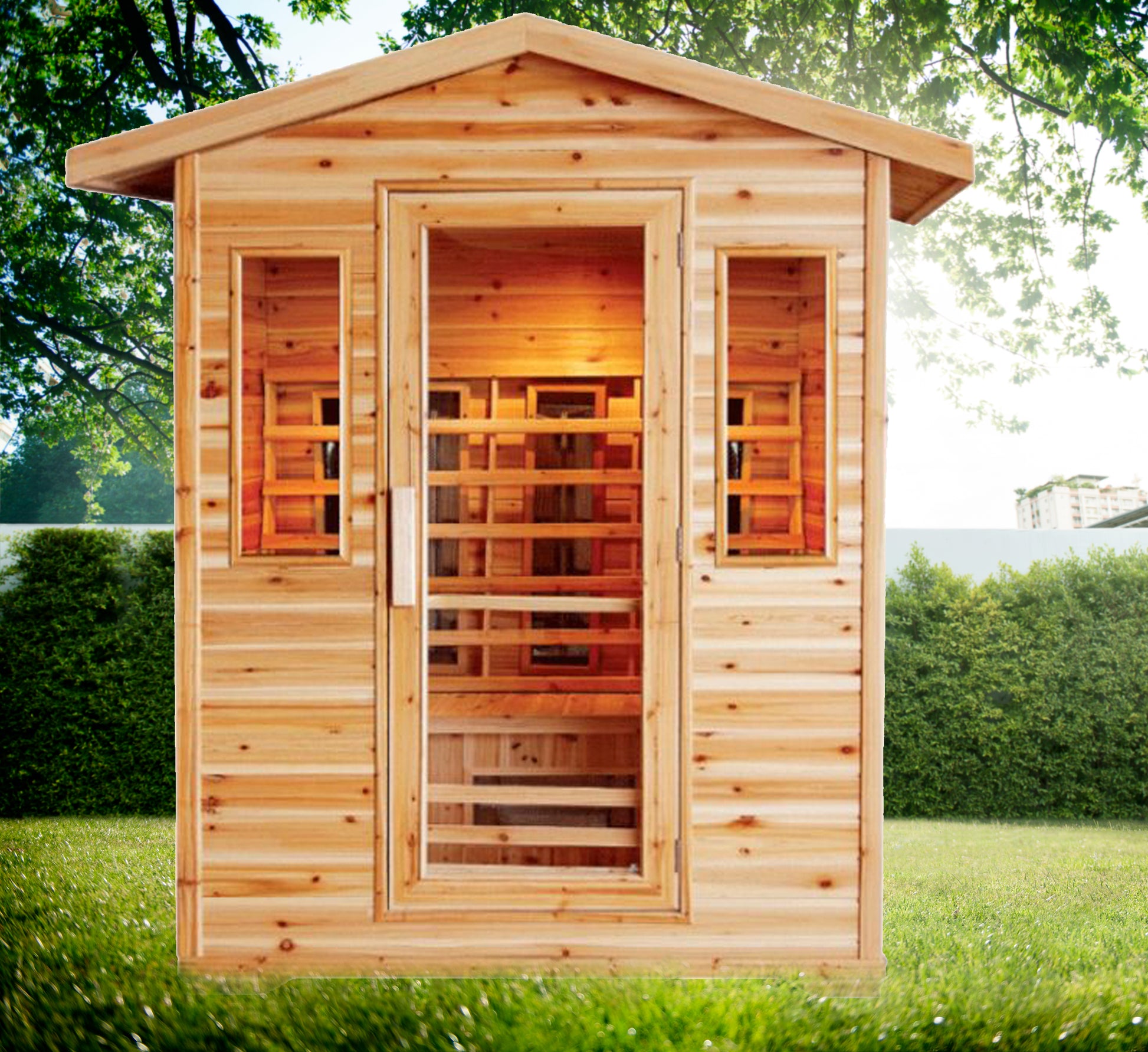 SunRay Cayenne HL400D - 4 Person Outdoor Infrared Sauna Outdoors