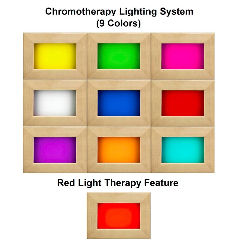 Heming Elite 2 Person Ultra Low EMF - Far Infrared Sauna - chromotherapy lighting and red light therapy