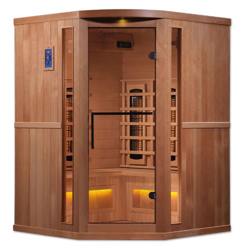 3 Person Full Spectrum Infrared Sauna with Himalayan Salt Bars -  front view