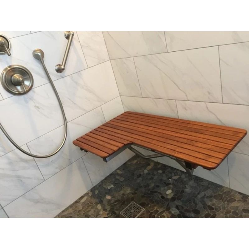 32" ADA Wall Mount Side Transfer Bench Seat for Shower - left side installed