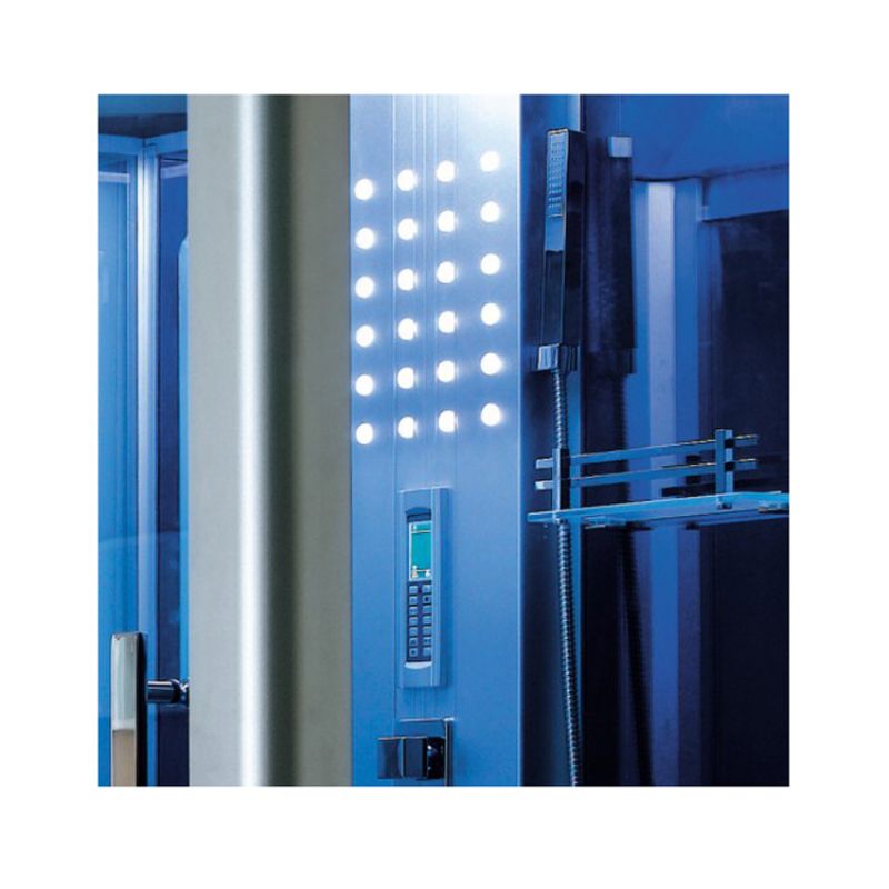 Ariel Mesa-WS-802A-Blue Glass-steam-shower-Interior lighting