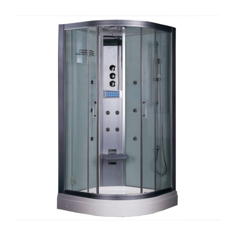 Ariel Platinum DZ934F8 | 36 x 36 Walk-in Luxury Steam Shower 3 kW Generator - freestanding white