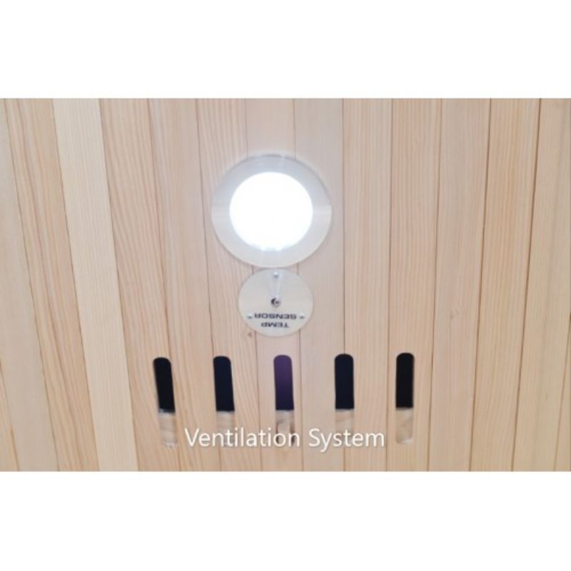 SunRay Aspen HL300K2 Indoor Infrared Sauna - 3 Person Canadian Hemlock - Vent and Light