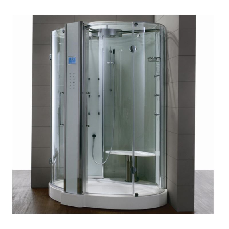 Athena WS-122 - 59 x 59 Spacious Walk-in Luxury Steam Shower 4 kW - corner shower
