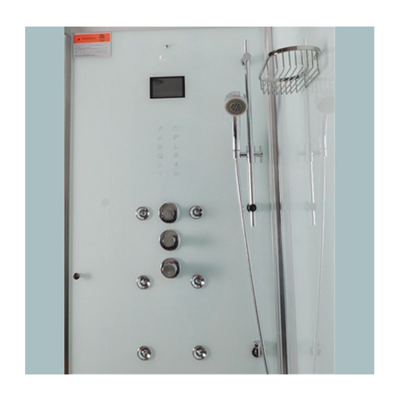 Athena WS-112 - 59" x 36 Luxury 4.5 kW Steam Shower - wall of jets and controls