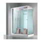 Athena WS-141 - 59 x 36 Double Walk-in Luxury Steam Shower - rectangle shower, full view, white
