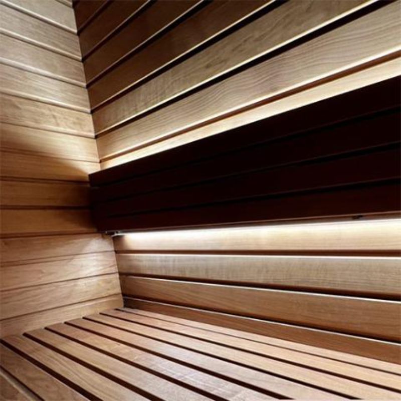 Dimmable Sauna Light - view of light from behind wall backrest