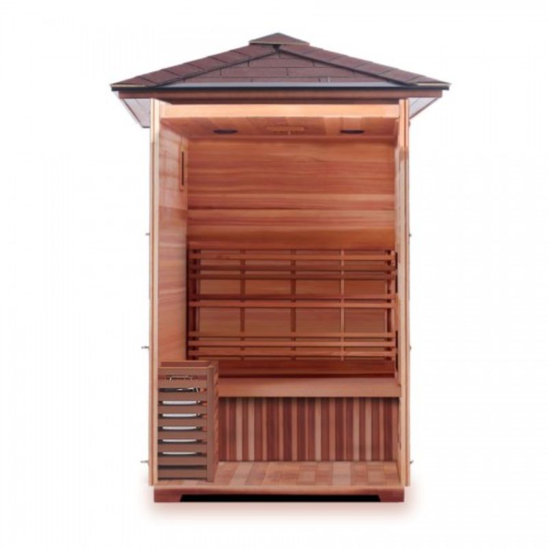 Bristow HL200DSW Traditional Outdoor Steam Sauna with Shingled roof - Interior view