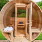 Dundalk Tranquility Barrel Sauna CTC2345MP - front view with door open