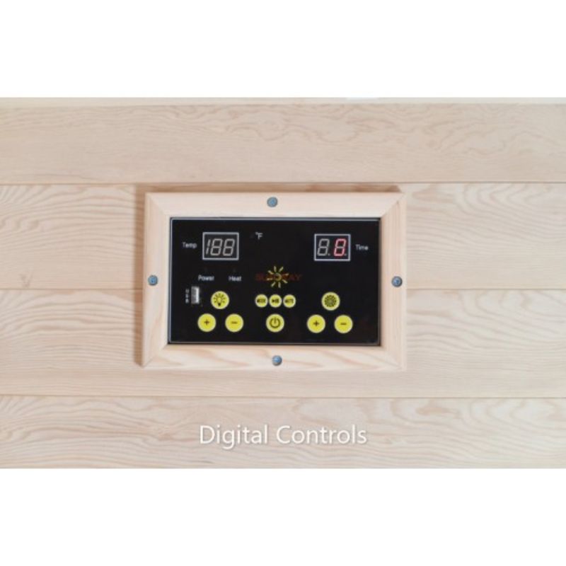 SunRay Cordova HL200K1 - 2 Person Indoor Infrared Sauna-Cedar - controls