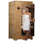 Golden Designs Studio Elite GDI-6109-01 | 2 Person Far Infrared Sauna - a model standing with the sauna