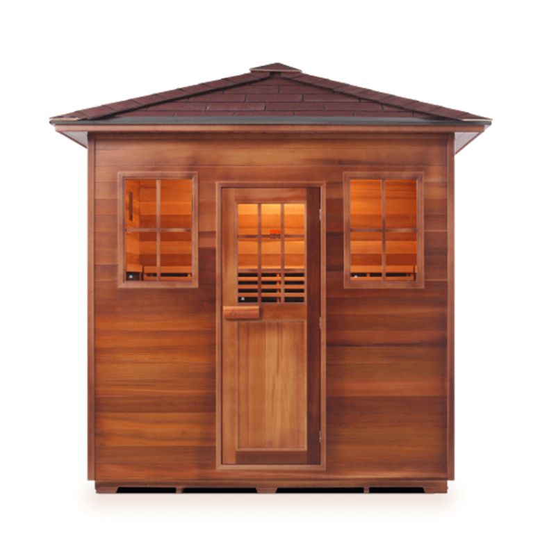Enlighten-Sapphire 5 Person Hybrid Sauna - Peak Roof