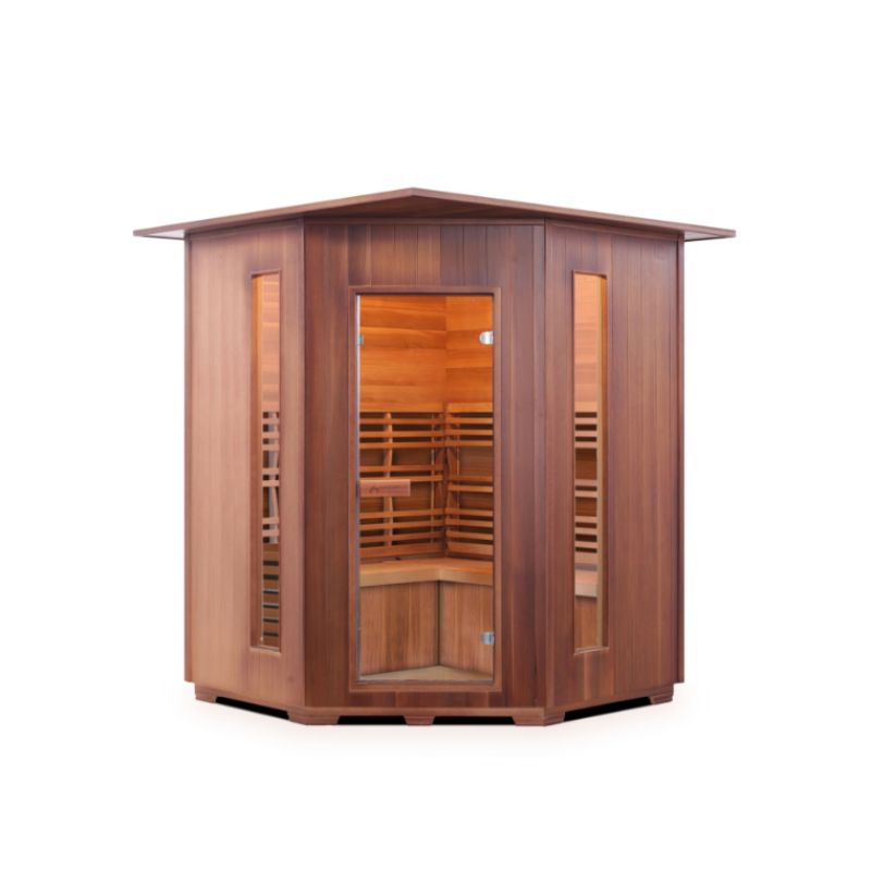 Enlighten-Sunrise 4 Corner-Traditional Sauna-Slope Roof