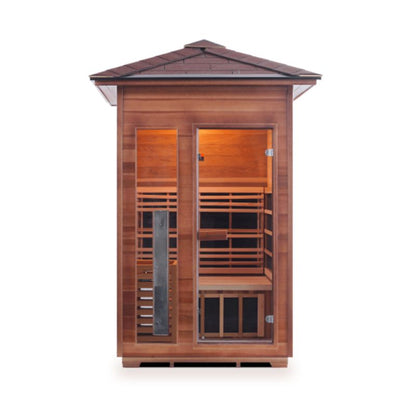 Enlighten Diamond-2 Person Outdoor Peak Roof Hybrid Sauna
