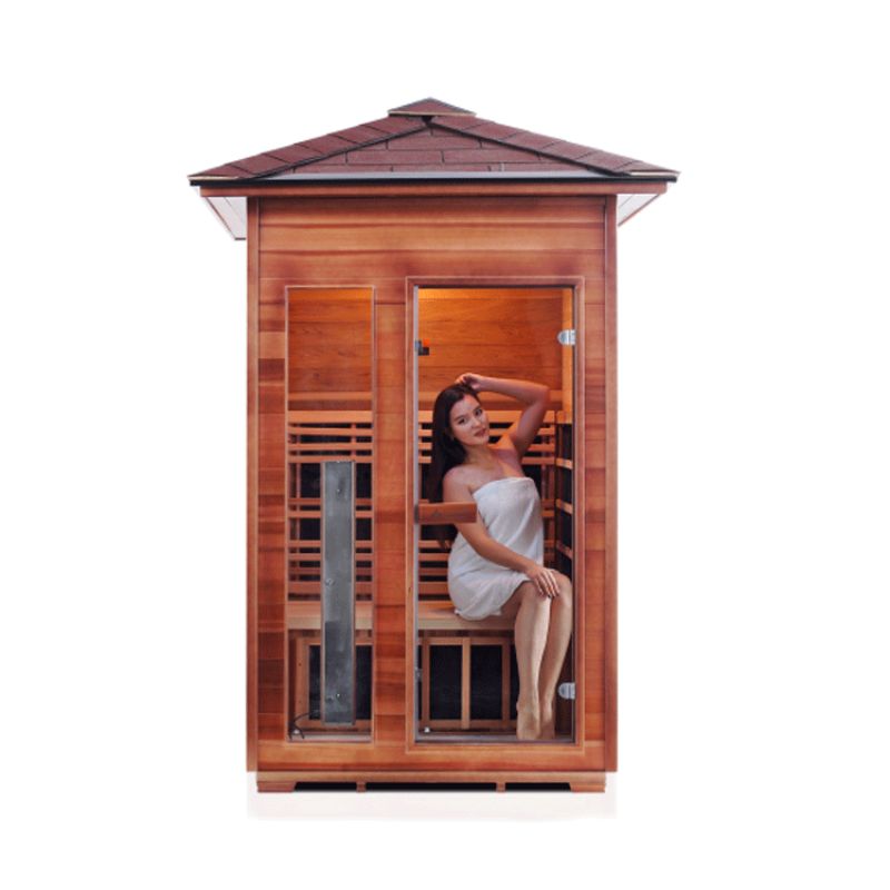 Enlighten Diamond-2 Person Outdoor Peak Roof Hybrid Sauna