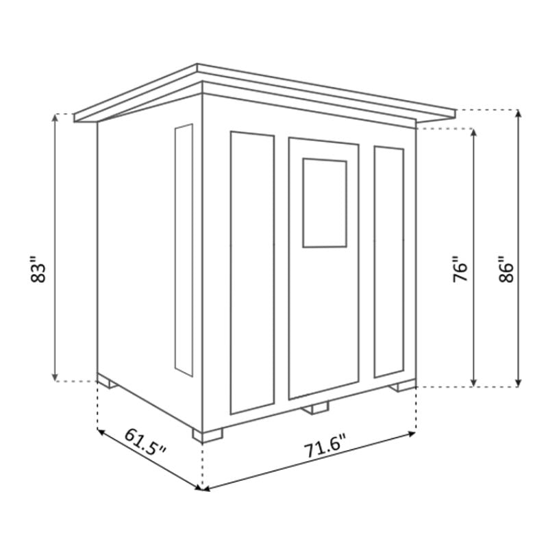 Enlighten Diamond-4 Hybrid Sauna-Slope Roof-Specs