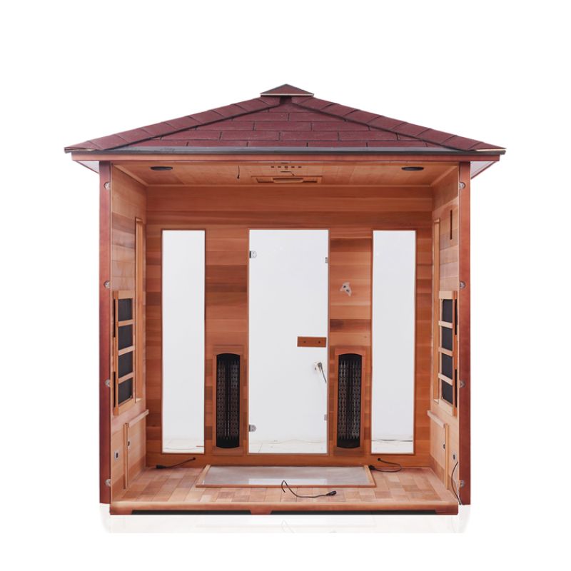 Enlighten Rustic 5 Person Infrared Sauna-partial assembly