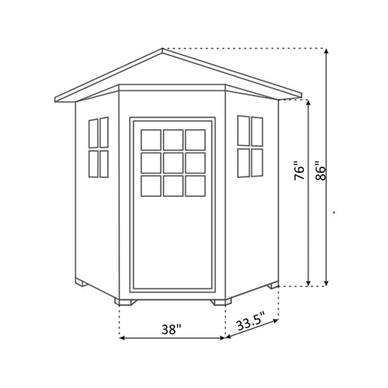 Enlighten Sierra 4 Person Corner Infrared Sauna - Flat Indoor Roof-Specs