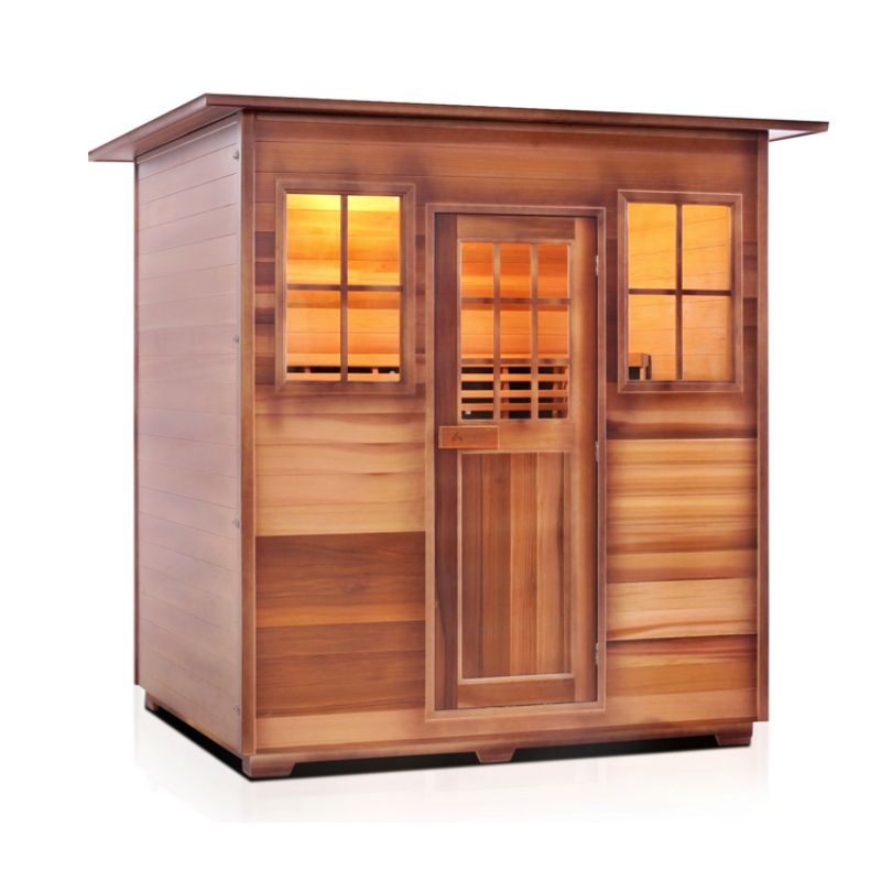 Enlighten Sierra 4 Person Infrared Sauna -Flat Indoor Roof