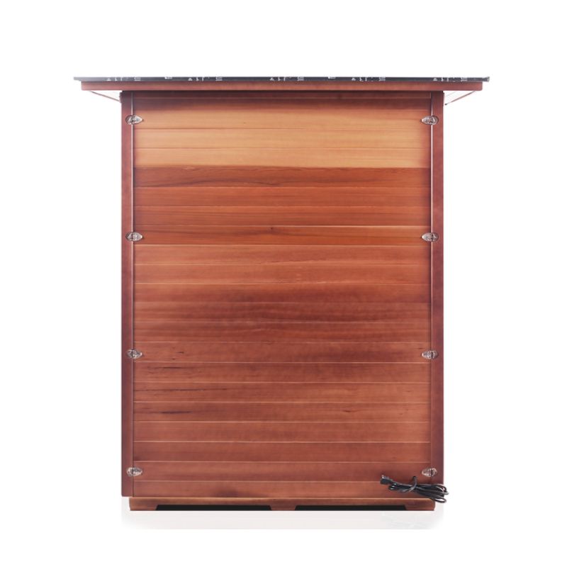 Enlighten Sierra 4 Person Infrared Sauna -Slope Roof-View of back