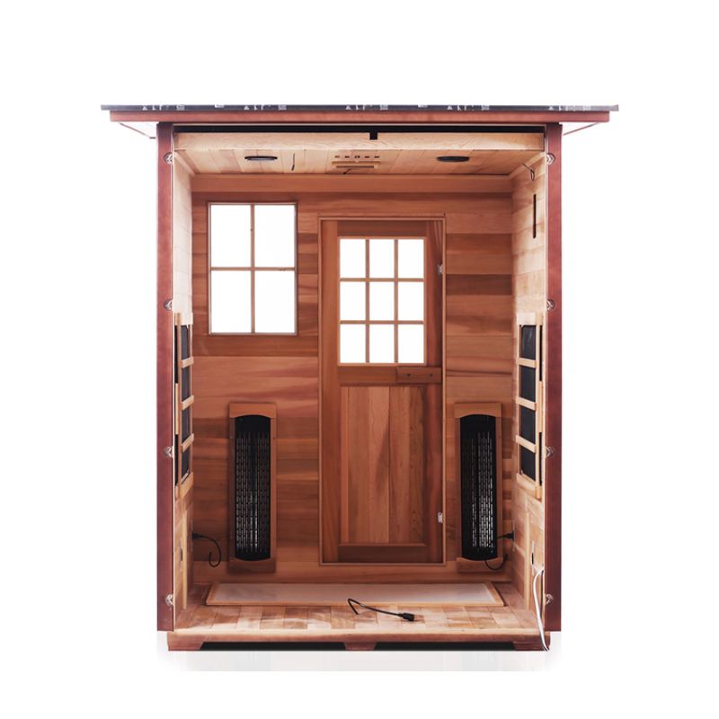 Enlighten Sierra 4 Person Infrared Sauna -Slope Roof-Interior with back removed