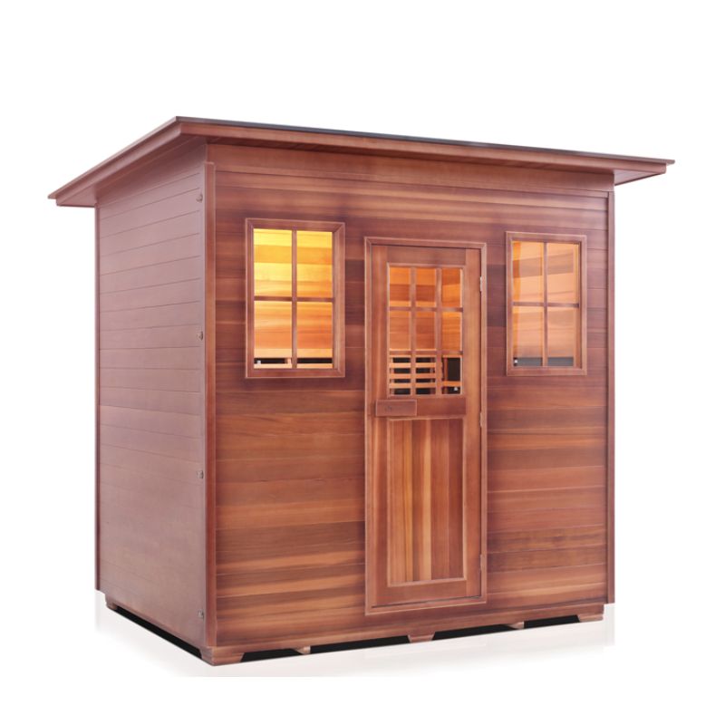 Enlighten Sierra 5 person Infrared Sauna - Slope Roof