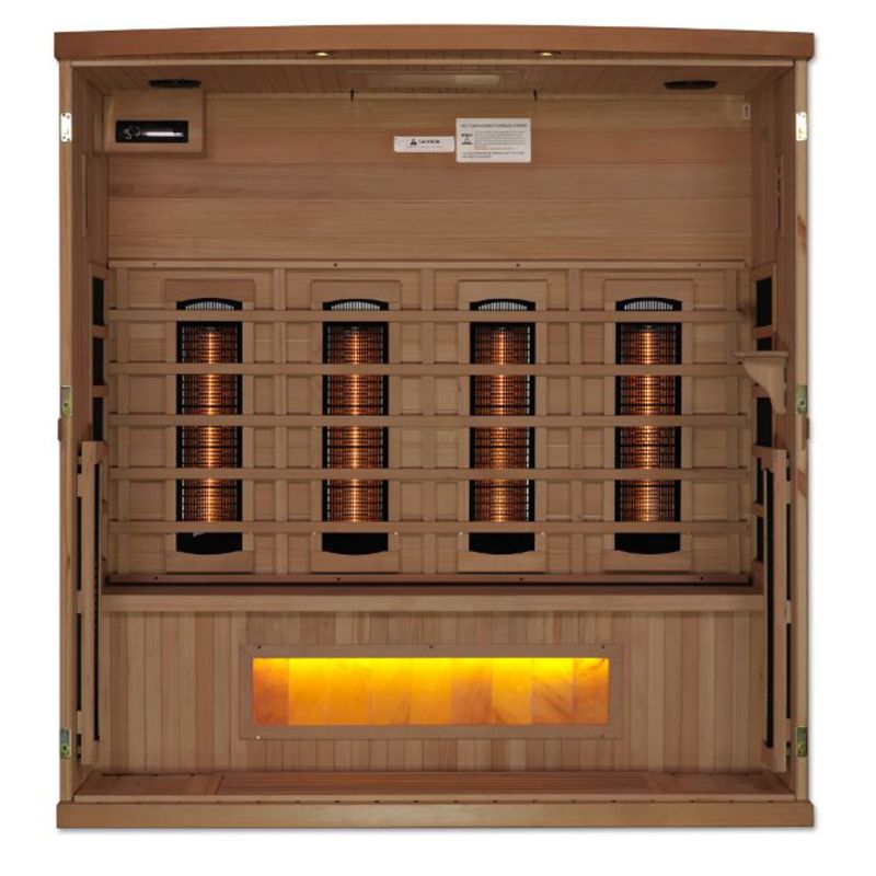 Golden Designs Full Spectrum Infrared Sauna GDI-8040-02 with Himalayan Salt Bars - interior front view