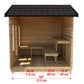 Dundalk LeisureCraft Georgian Outdoor 6 Person Steam Sauna -  dimensions outline interior side cutaway