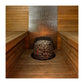 HIVE Series 18 kW Sauna Heater - embedded in floor. Heat elements glowing.