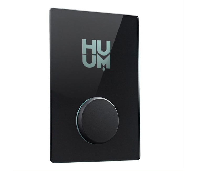 Glass Sauna Heater Control with WiFi | HUUM - UKU - close up of black glass