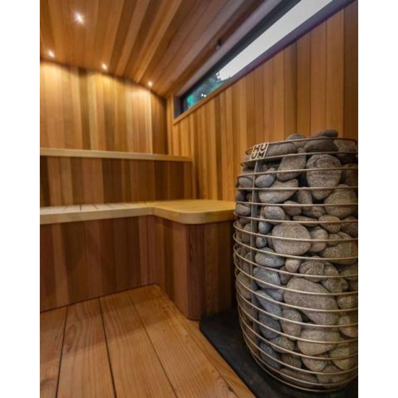 HUUM HIVE Mini Electric Sauna Stove - in sauna, partial close-up