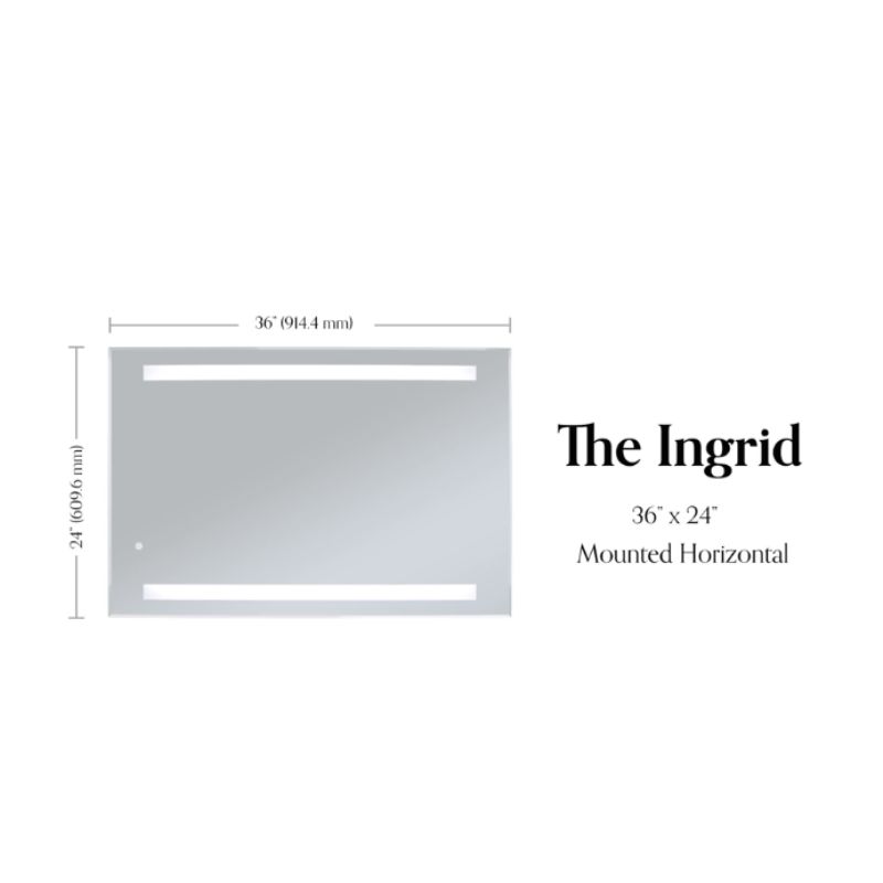 Ingrid - Wall-Mounted LED Backlit Mirror - dimensions