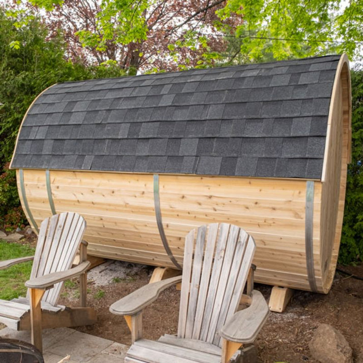Barrel Sauna Roof Kits Black Asphalt Shingle Roof Sunflare Saunas