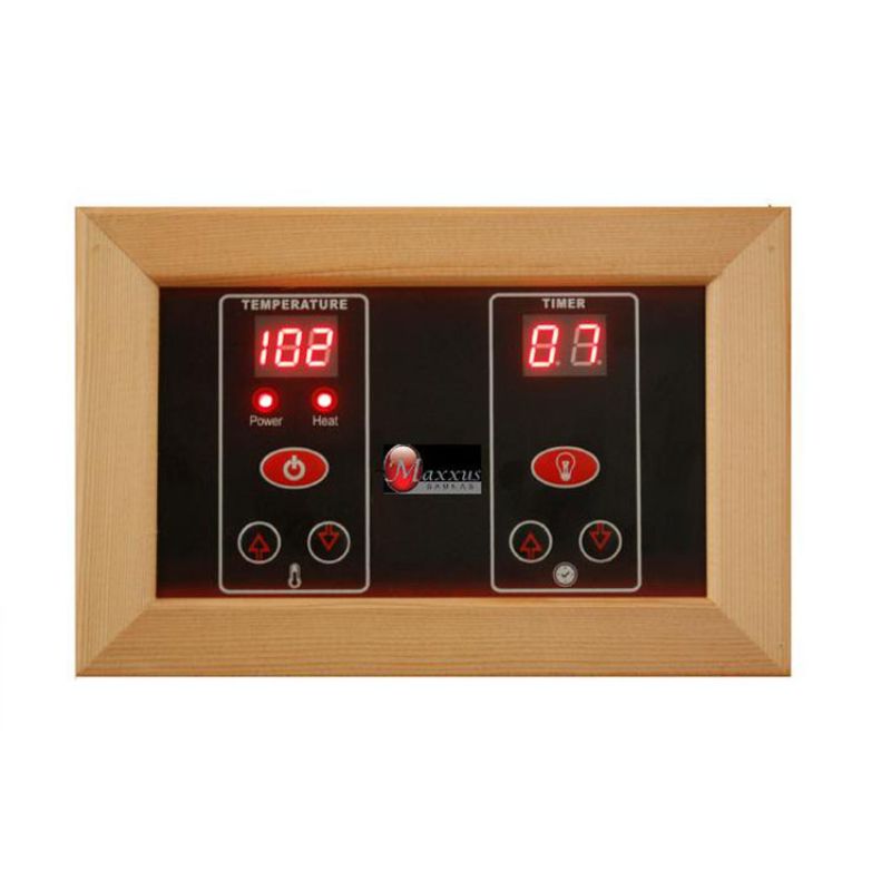 Maxxus MX-K306-01 | 3 Person Low EMF Indoor FAR Infrared Sauna - Hemlock or Cedar-control panel