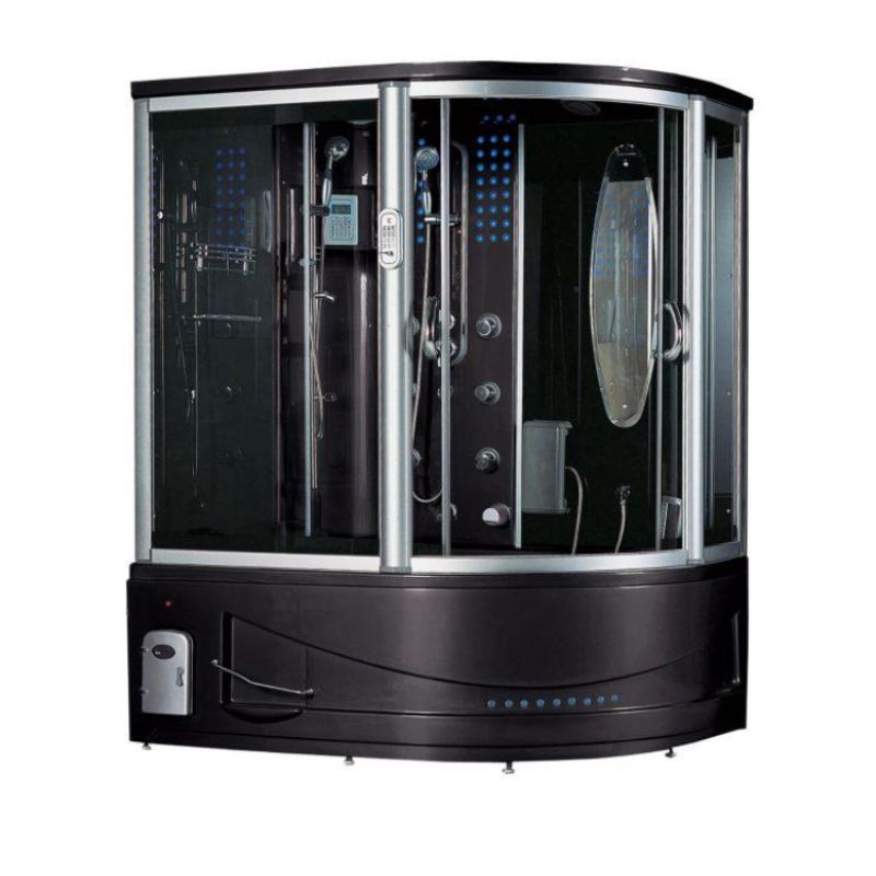 Maya Bath Platinum Siena Steam Shower & Tub Combo 4 kW - black