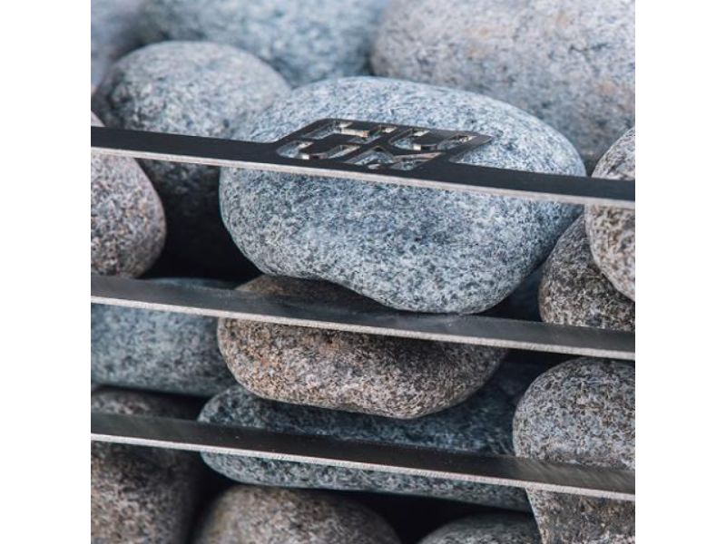 CLIFF Mini Series 3.5 kW Sauna Heater | HUUM - very close up view of rocks