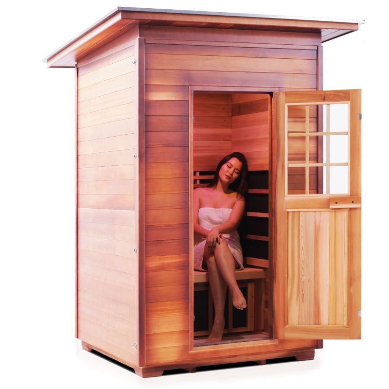 Enlighten Sierra 2 Person Infrared Sauna-Slope Roof