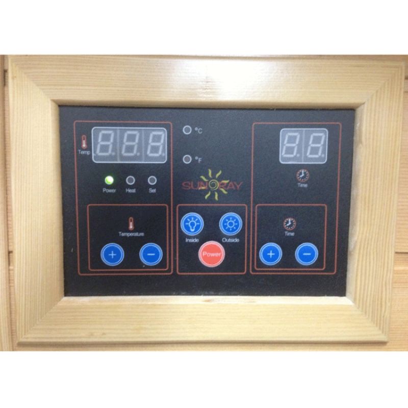 SunRay Cayenne HL400D - 4 Person Outdoor Infrared Sauna Hemlock-control panel