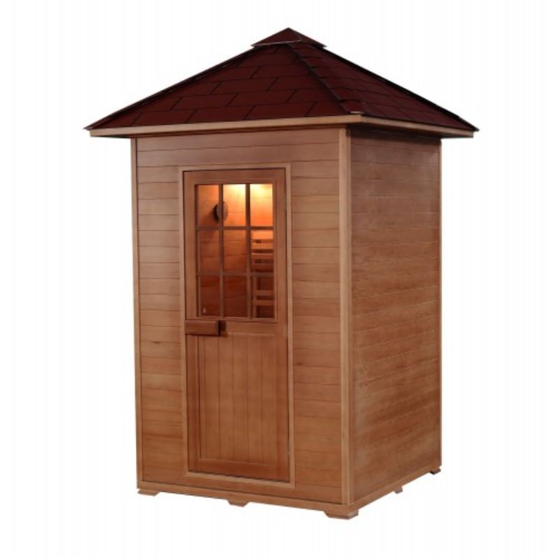 SunRay Eagle HL200D1 - 2 Person Outdoor Traditional Steam Sauna - Angle view