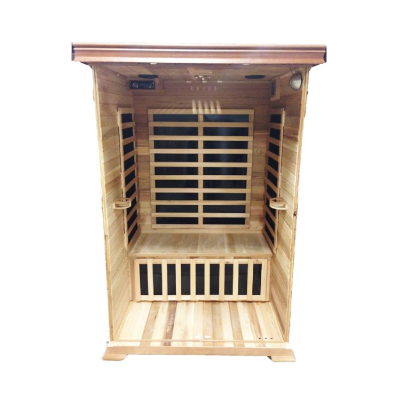SunRay Sedona HL100K Indoor Infrared Sauna - 1 Person Canadian Red Cedar-interior cut away