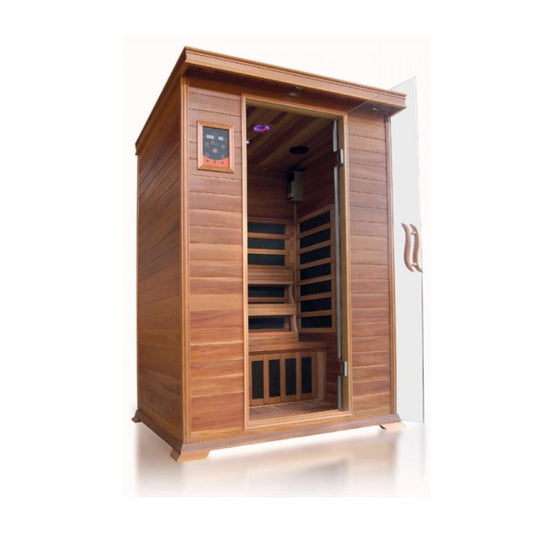 SunRay Sierra HL200K Indoor Infrared Sauna - 2 Person Canadian Red Cedar