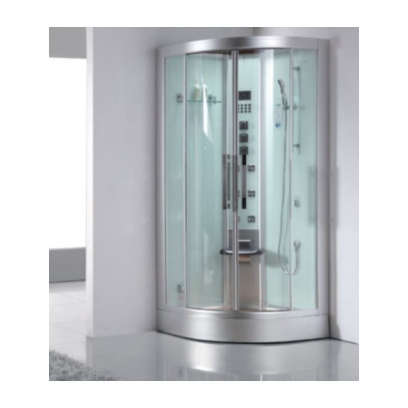 Ariel Platinum DZ963F8 - 39 x 39 Corner 6 kW Walk-in Luxury Corner Steam Shower - in the cormer