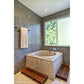 Teak Elevated Shower Step or Mat - shown with elevated bathtub