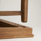 Teak Elevated Shower Step or Mat - close up of the leg attachment