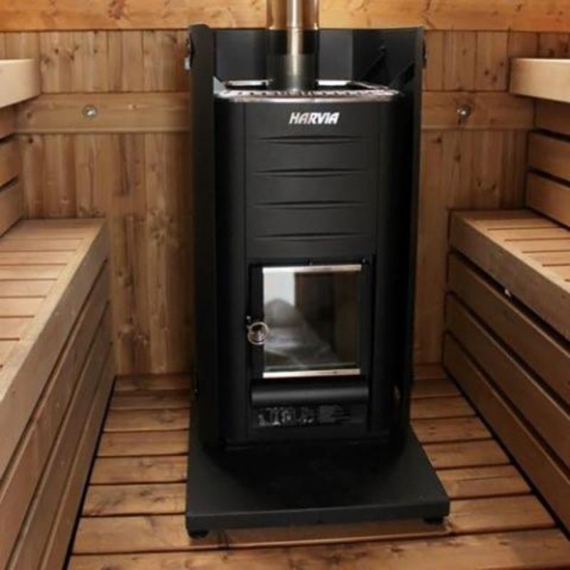 Protective Bedding for Harvia Sauna Stoves - in use