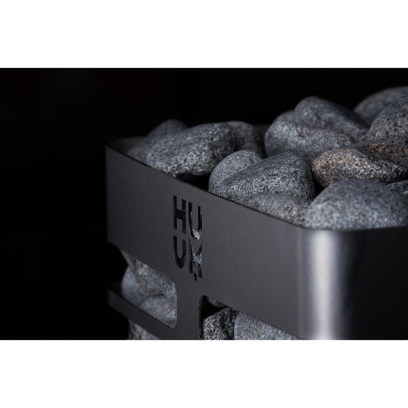 STEEL Series 9.0kW Sauna Heater | HUUM - close up of rocks